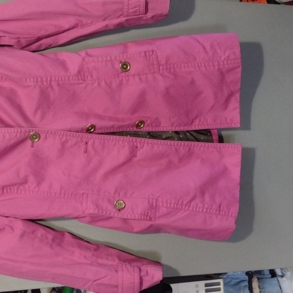 Pink Banana Republic tech coat navy style jacket Barbiecore - Picture 2 of 10